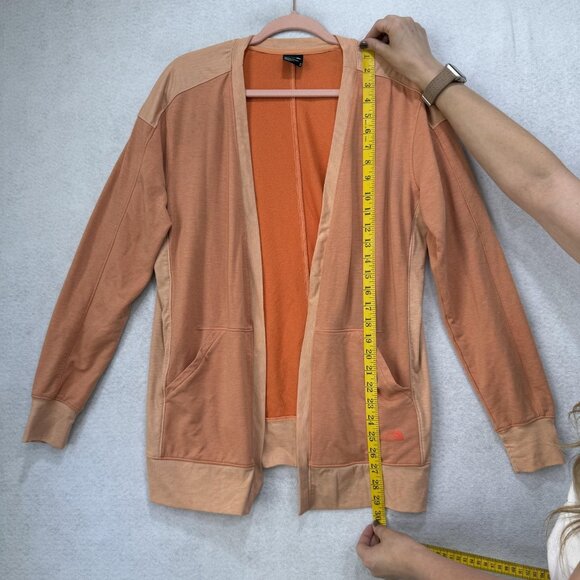 The North Face Sweater Womens Medium Orange Open Front Cardigan Pockets NF0A82Q1 - Picture 5 of 13